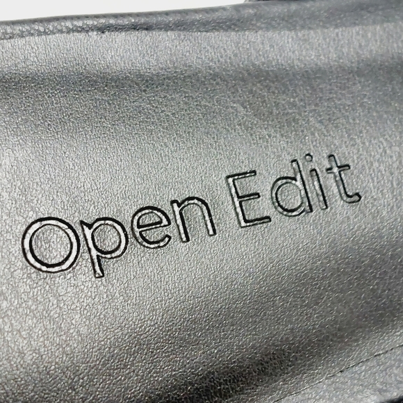 New Open Edit Kristina Black Faux Leather Chain Slip On Mules B21 - Picture 9 of 11